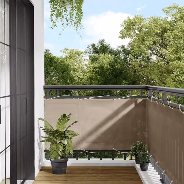 Berkfield Home Balcony Screen in Taupe, W: 75 cm, H: 800 cm, 100% Polyester Oxford