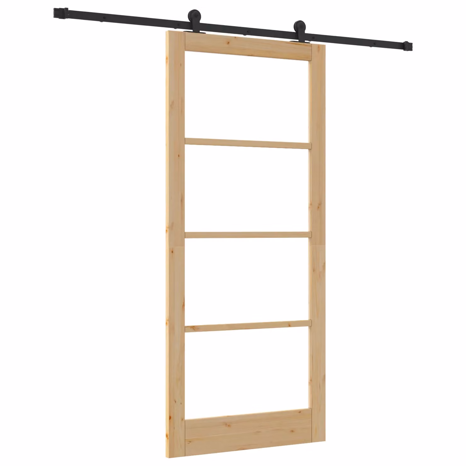 Berkfield Home Orkdal Minimalist Sliding Wood Door with Hardware Set in Beige, W: 93 cm, H: 211 cm – 2