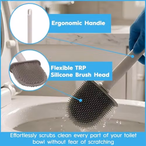 Harbour Housewares Wall-Mounted Toilet Brush and Holder Set, Pack of 2, Black – 4