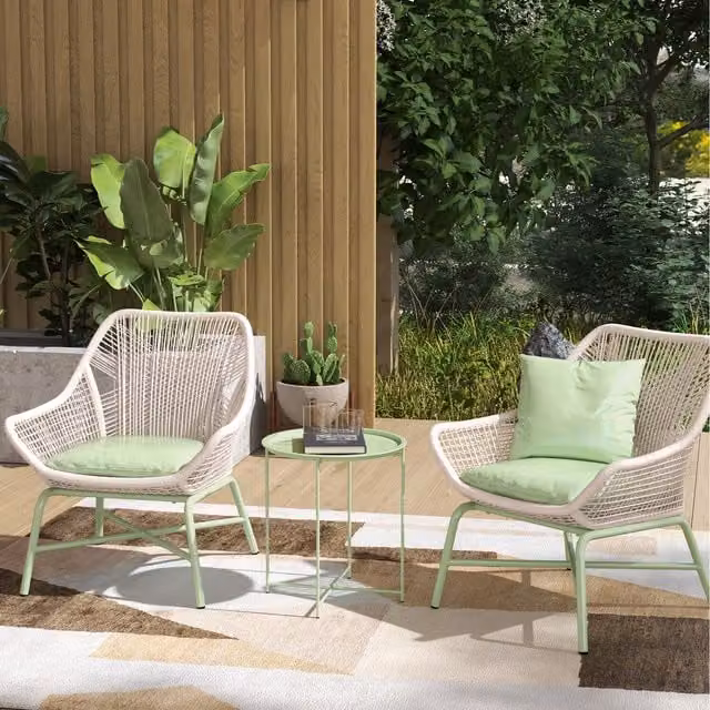 Outsunny Small Garden Side Table with Removable Tray, Green