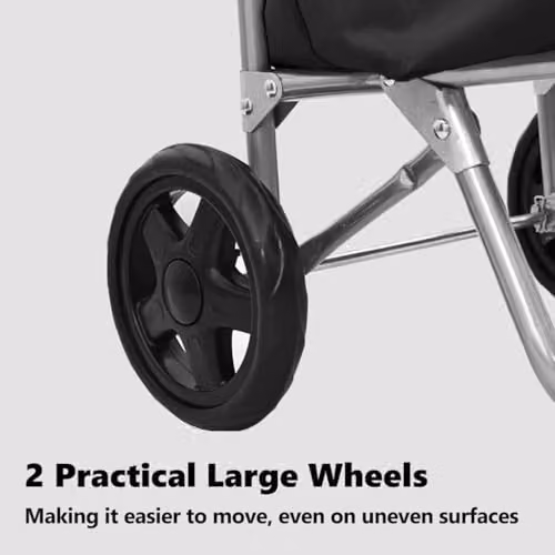 vidaXL Folding Shopping Trolley in Black, W/D/H: 35 x 28 x 92 cm – 4