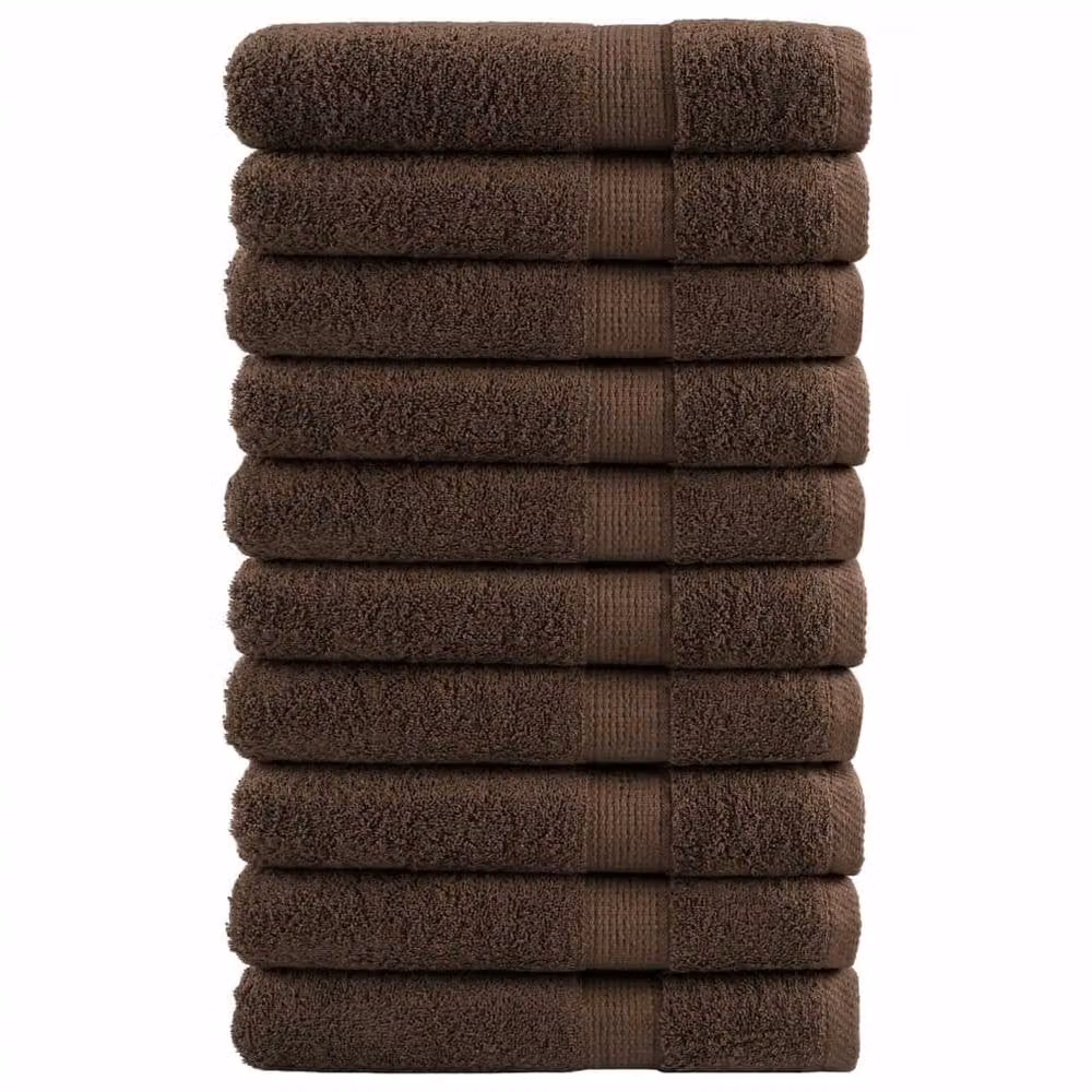 Berkfield Home SOLUND Premium Cotton Terry Towels, 10-Piece Set, Brown, W: 100 cm, L: 200 cm, 600gsm – 2