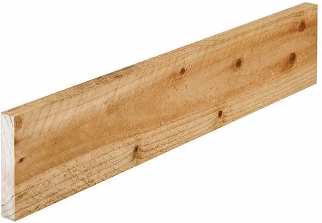 Snowdon Timber Rough Sawn Treated Timber, Pack of 8, Brown, W: 100 mm, H: 22 mm, L: 1.8 m