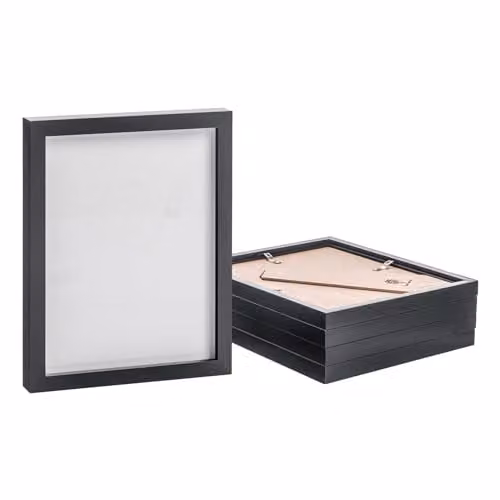 Nicola Spring Pack of 5 Black Rectangular Single Photo Frames for Wall Mounting – 1