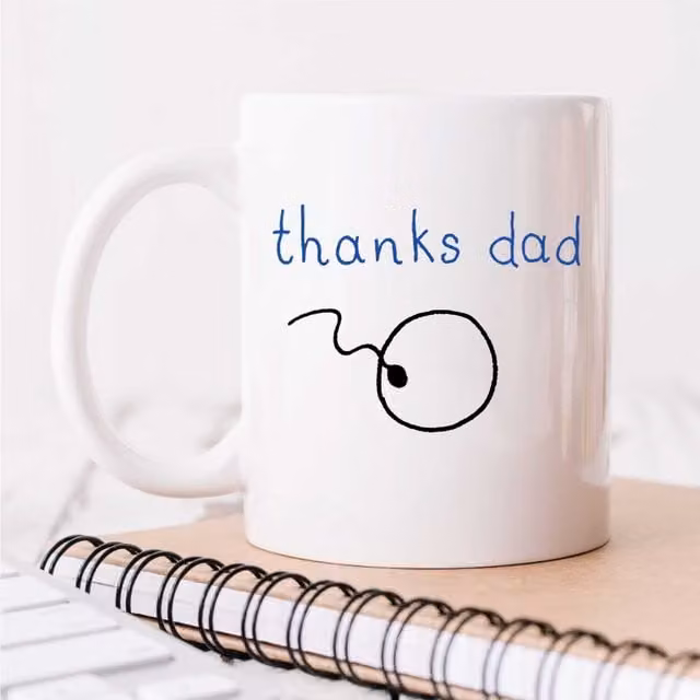 60 SECOND MAKEOVER Men's Thanks Dad Conception Mug in White