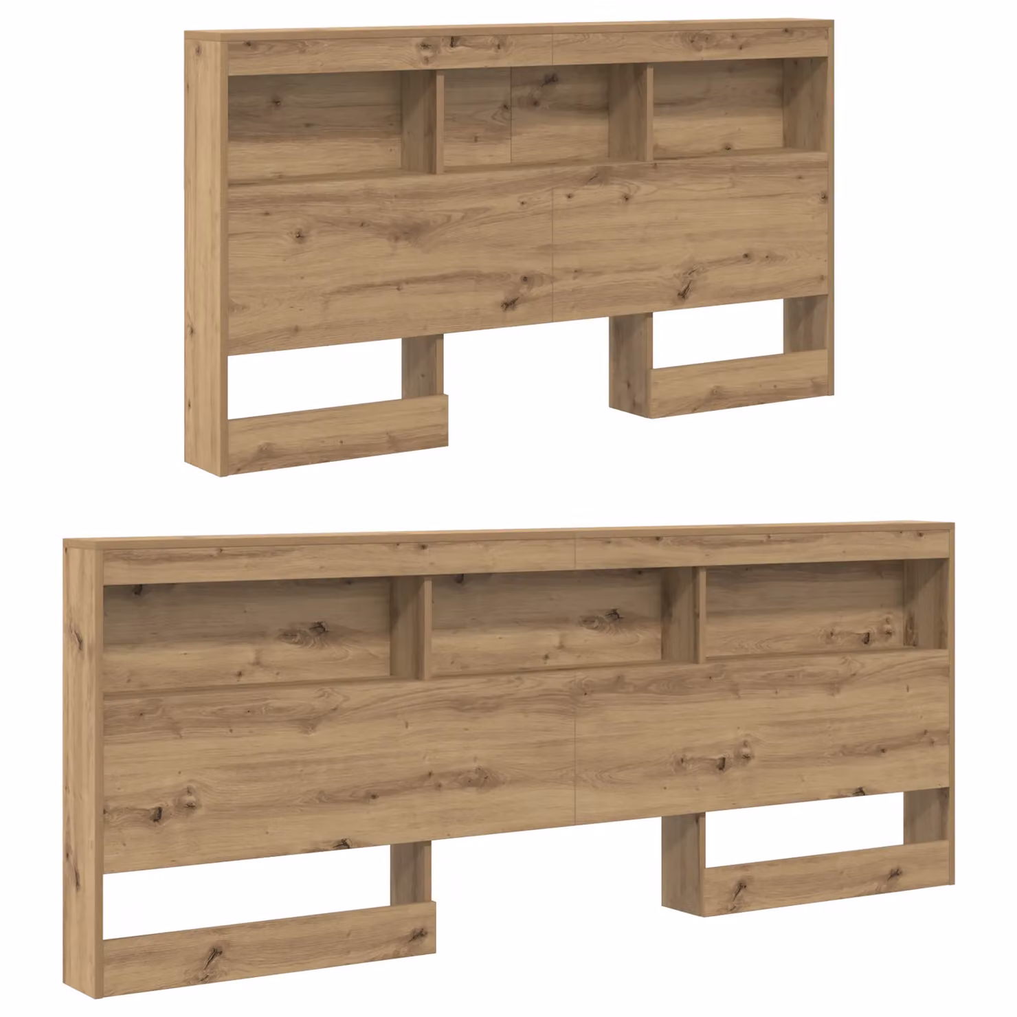 Berkfield Home Artisan Oak Storage Headboard with Integrated Shelf, Brown, Width: 160 cm – 3