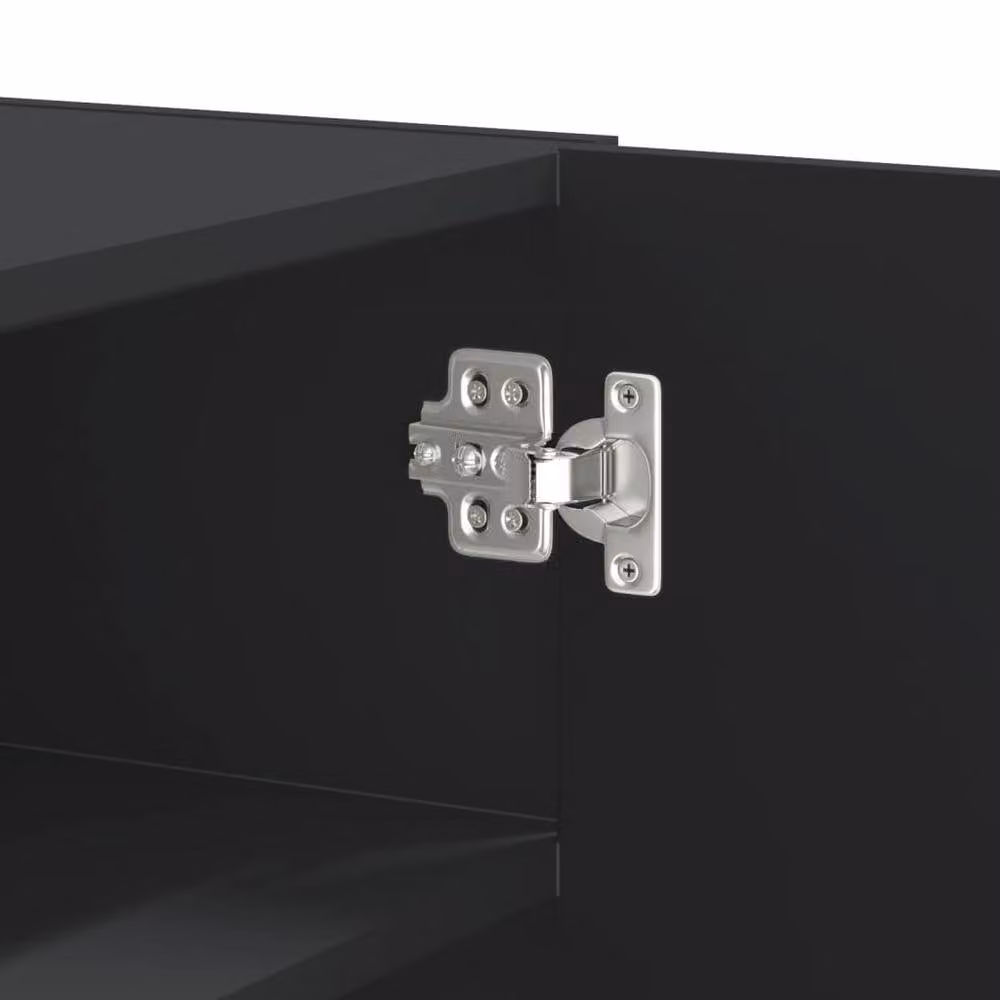 Berkfield Home Black Wall Mounted Cabinet with Hinged Doors and Internal Shelves, W/D/H: 75 x 35 x 60 cm – 5