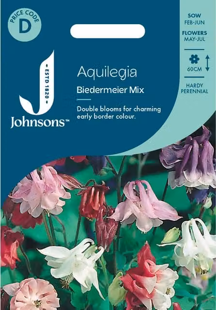 Johnsons Seeds Aquilegia Biedermeier Mix Multicolour Flower Seeds