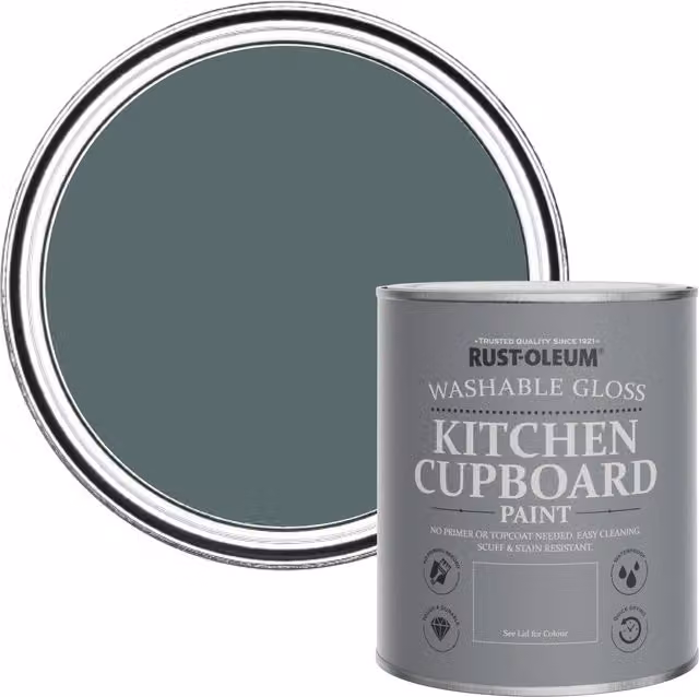 Rust-Oleum Kitchen Cupboard Paint in Gloss Finish, Deep Sea Blue-Green, 0.75 l