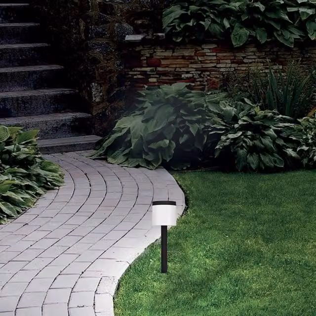 Eglo Pantete Solar LED Garden Ground Spike Light with Motion and Dusk Sensor, Black