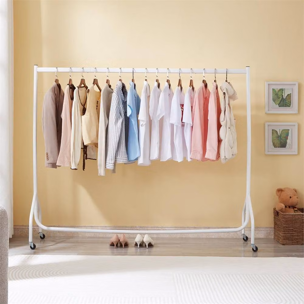 PAWNORA Heavy Duty White Metal Clothes Rail W: 182.88 cm, H: 152.4 cm, D: 182.88 cm – 2