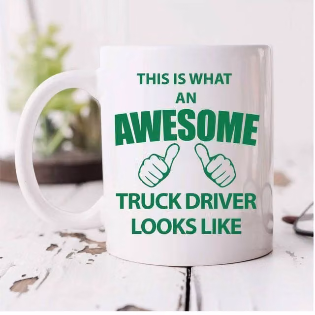 60 Second Makeover This Is What an Awesome Truck Driver Looks Like Ceramic Mug in White