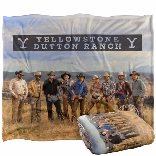 Yellowstone Ranch Hands Silky Touch Super Soft Fleece Throw Blanket in White, W/D: 152 x 127 cm