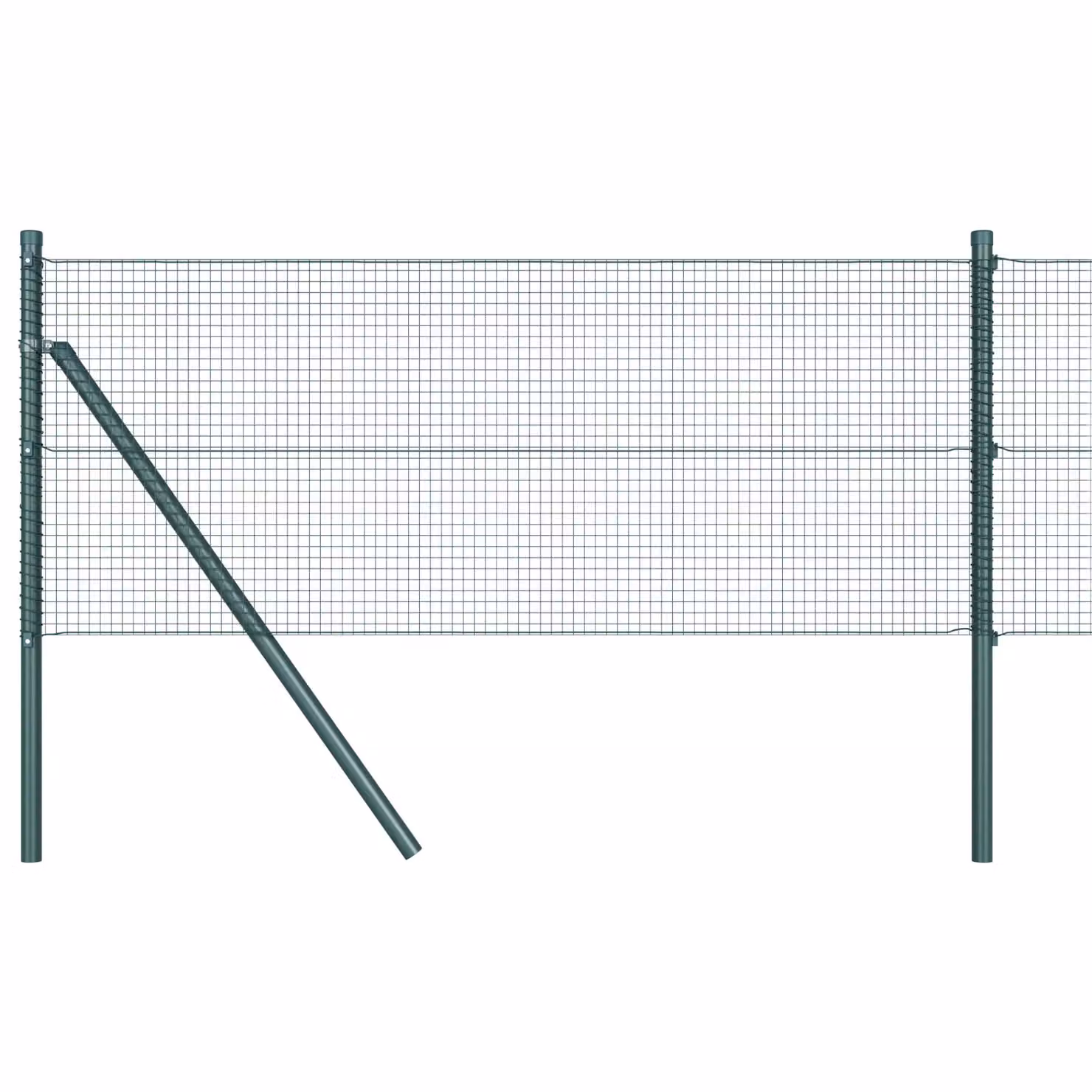 Berkfield Home Green Steel Welded Wire Fence with 13 Posts, 0.8 x 50 m – 2