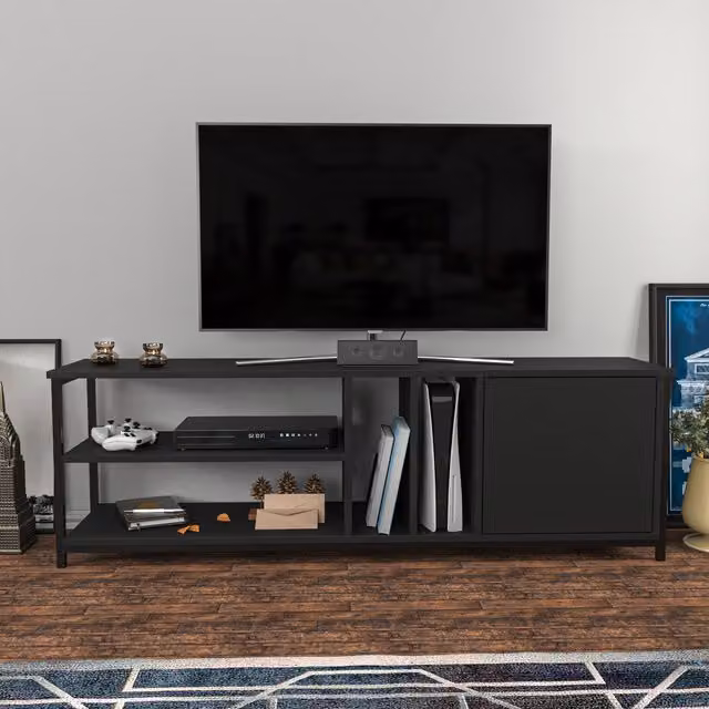 Oneida Black Minimalist TV Unit