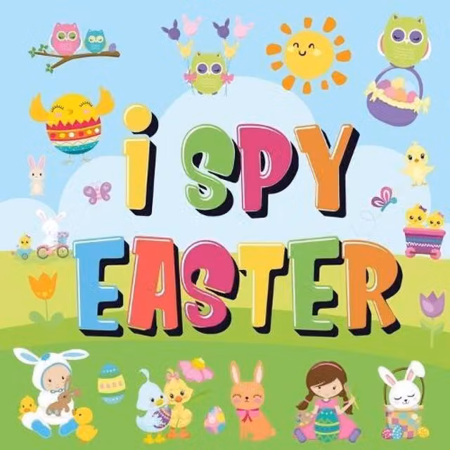 Pamparam Kids I Spy Easter Activity Book in Blue and Multicolour