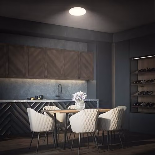 Briloner White LED Ceiling Light, 12W, Warm White 3000K, 1300lm, W/D/H: 22 x 22 x 6 cm – 5
