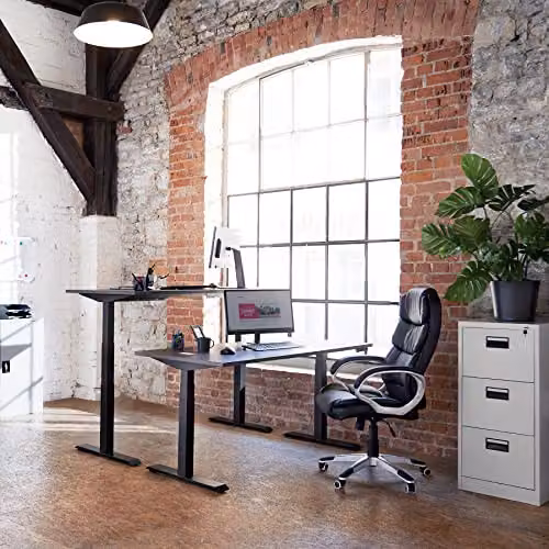 tectake Ergonomic Office Chair in White with Synthetic Leather Cover and Headrest – 2