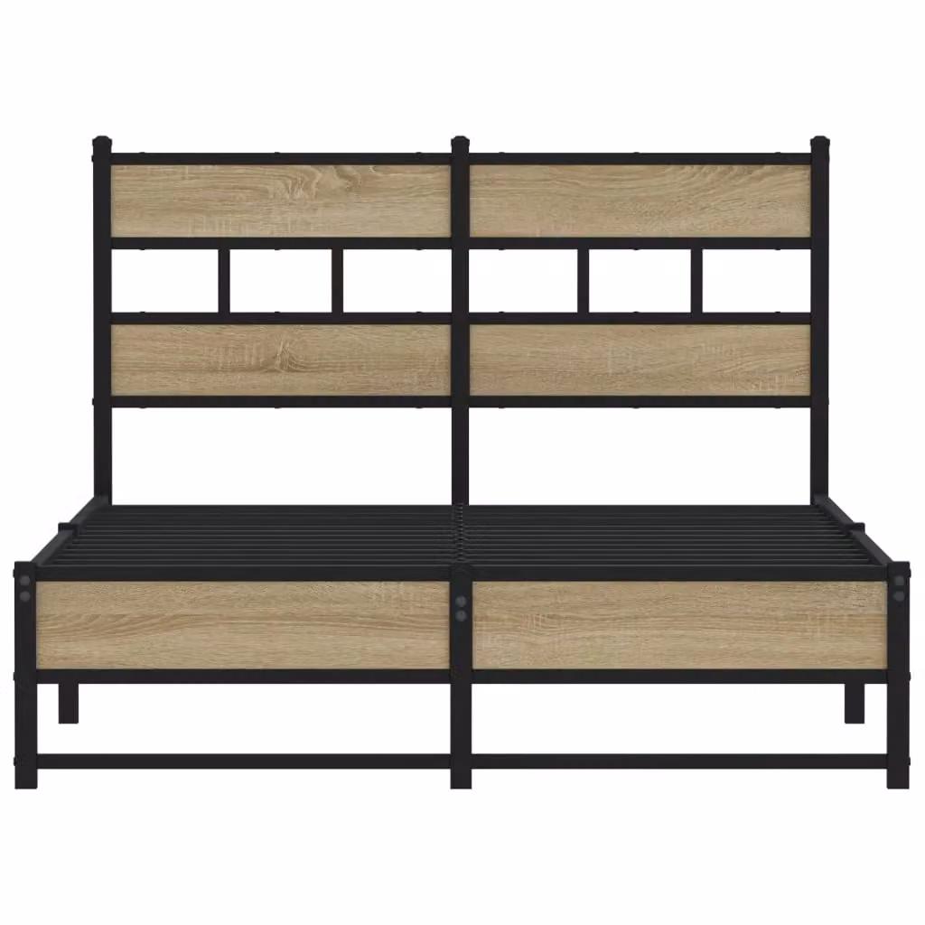 Berkfield Home Metal Bed Frame in Sonoma Oak Brown, W/D/H: 120 x 190 cm Small Double – 3