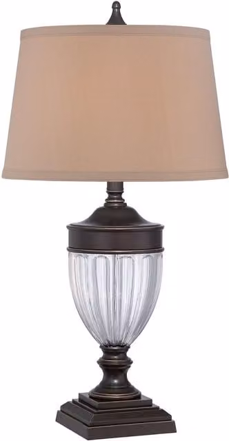 Netlighting Dennison Palladian Bronze 1 Light Table Lamp in Brown with E27 Socket