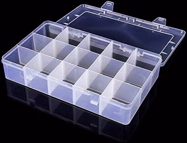 Neel Blue 15 Compartment Plastic Storage Box with Lid in Blue and Transparent – 1