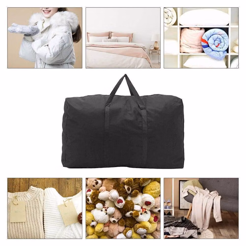Hinsinc Pack of 2 Zipped Strong Storage Bags in Black, W/D/H: 80 x 48 x 25 cm – 5