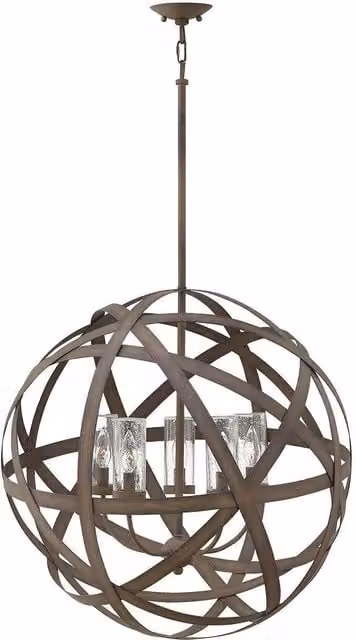 Netlighting Carson 5 Light Outdoor Ceiling Pendant Light in Grey Metal and Glass with IP44 Rating and E14 Socket – 1