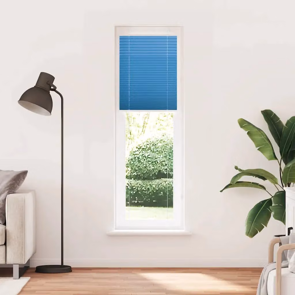Berkfield Home Single Pleat Blue Polyester Semi-Transparent Corded Blind, W: 55 cm, H: 200 cm – 2