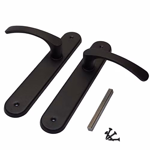 Sola Matt Black Interior Door Handle Set with Sleek Lever Design and Backplate