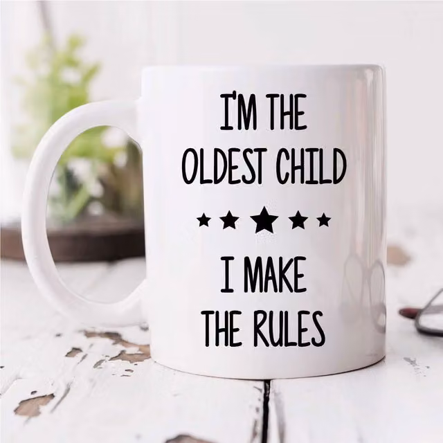 60 Second Makeover Limited I'm The Oldest I Make The Rules Ceramic Mug in White