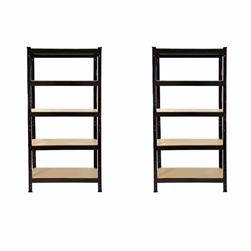 Monstershop T-Rax Heavy Duty 5 Tier Garage Storage Shelving Units, Blue/Black, W: 75 cm, D: 30 cm, H: 150 cm – 8