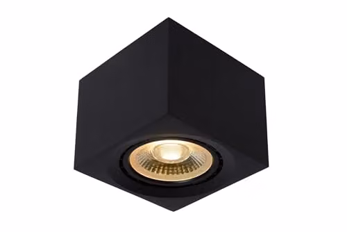 Lucide FEDLER Dimmable Surface Mounted LED Ceiling Spotlight in Black with GU10 Bulb