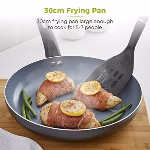Tower Black Aluminium Ceramic Non-Stick Frying Pan, 30 cm – 2