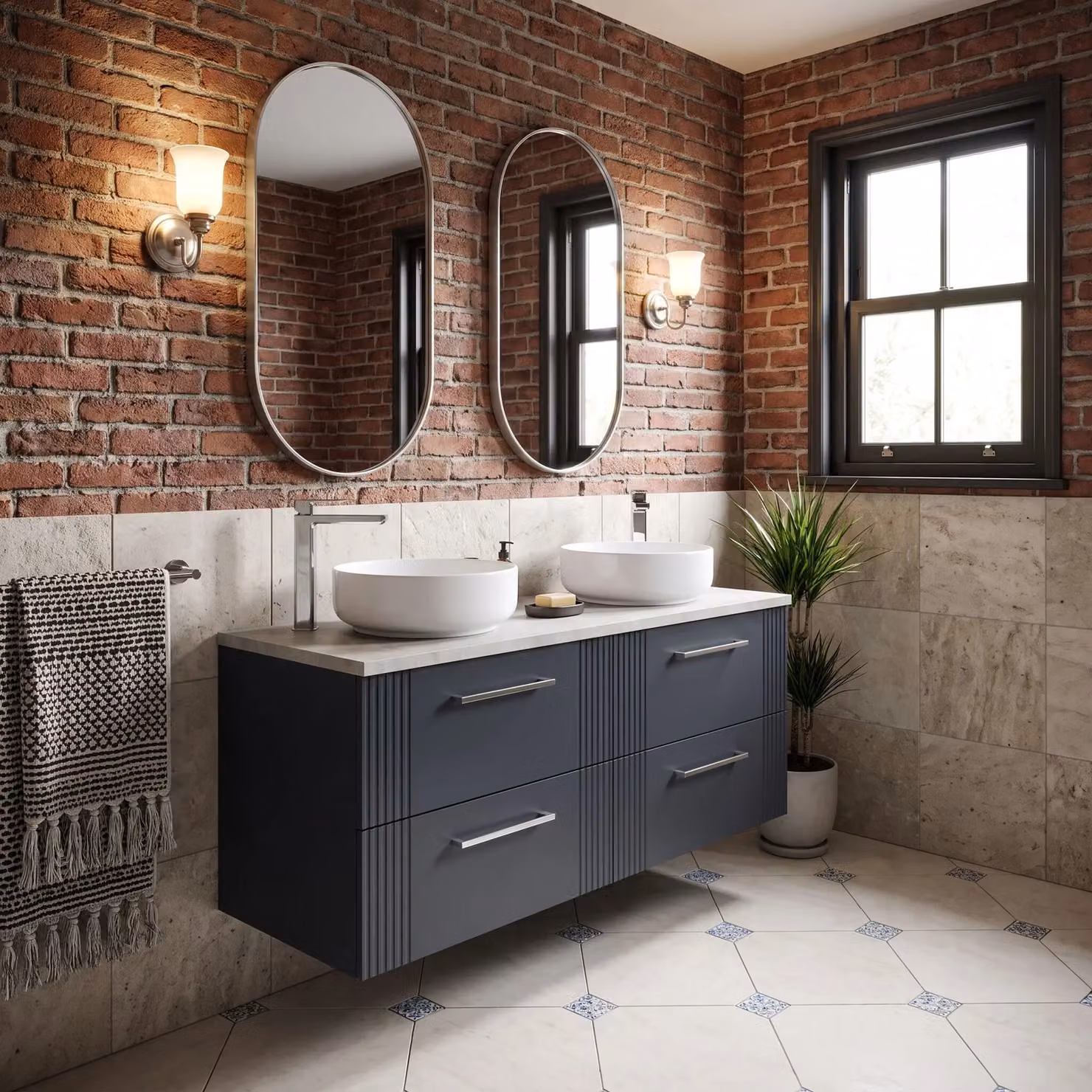 Balterley Wall Mounted 4 Drawer Bathroom Vanity Unit in Grey with Soft Close Doors, W/D/H: 120.0 x 45.5 x 54.5 cm – 3