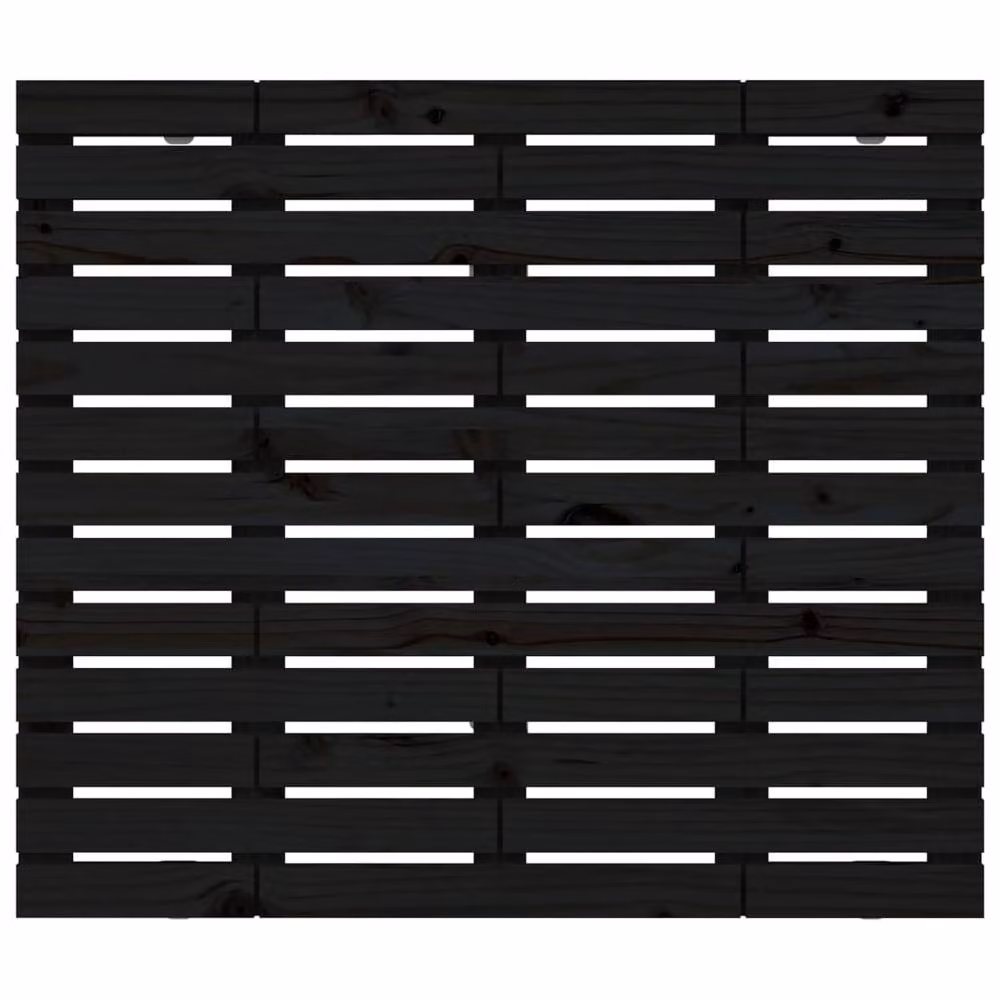 Berkfield Home Black Rustic Solid Wood Pine Wall Mount Headboard W: 96 cm, D: 3 cm, H: 91.5 cm – 3
