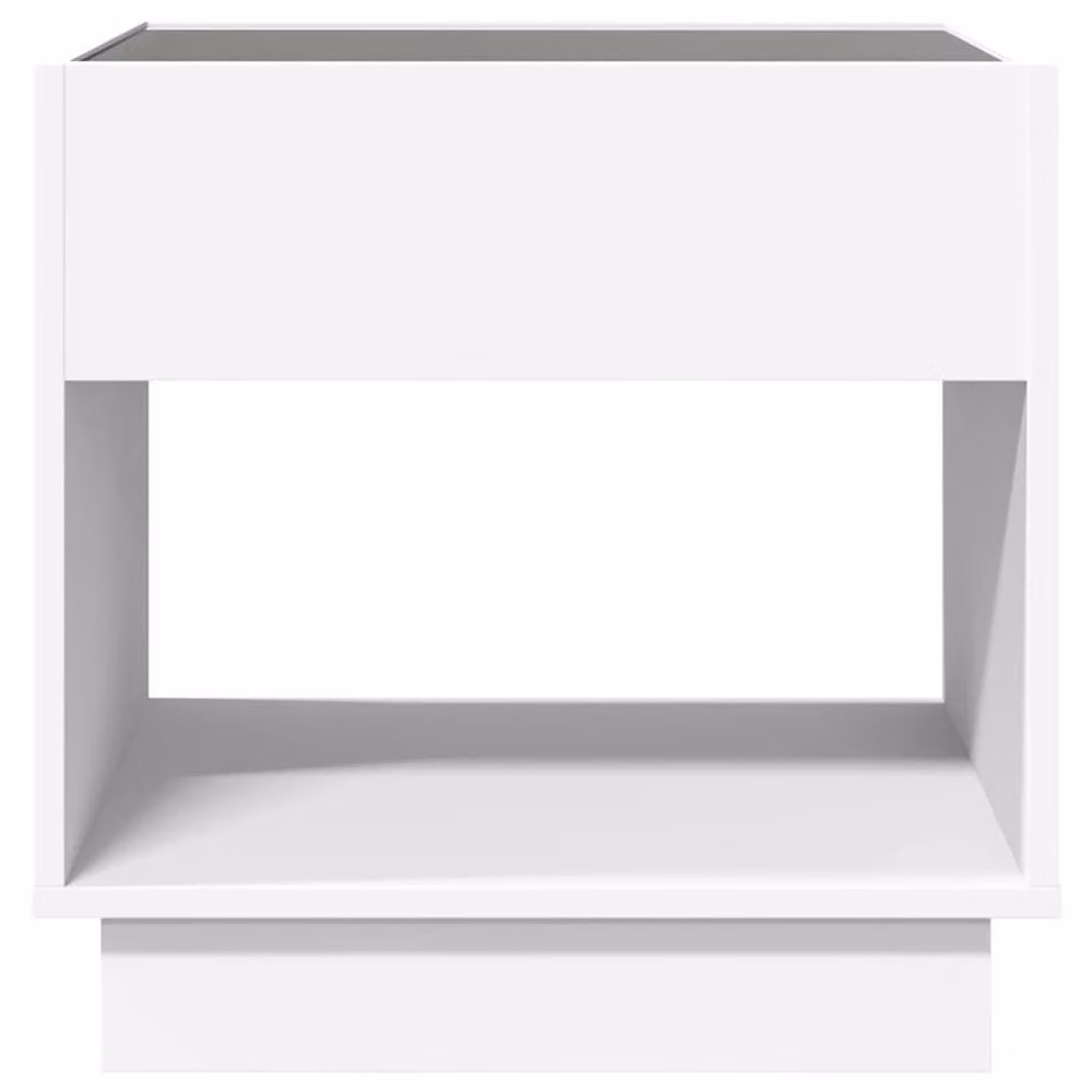 Berkfield Home Decorative Bedside Table with Infinity LED Lighting, White, W/D/H: 50 x 50 x 50 cm – 3