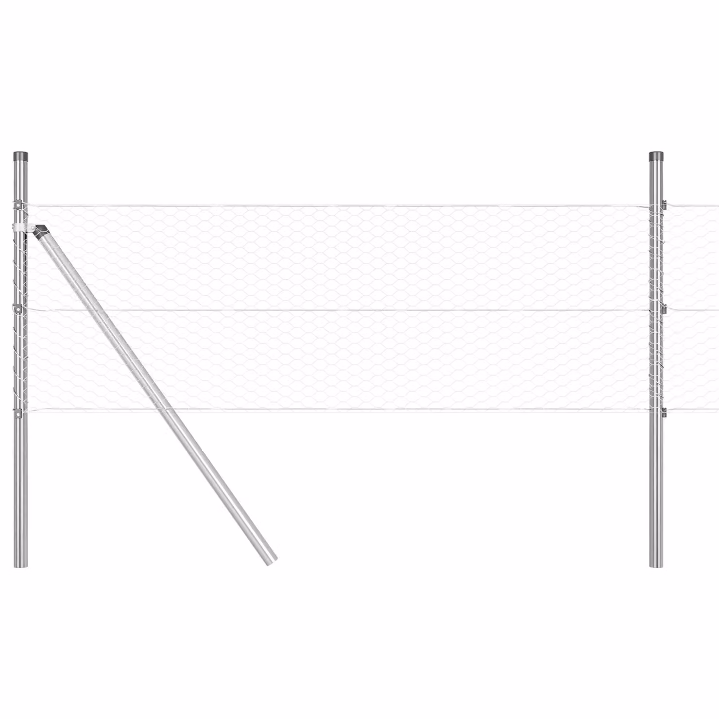 Berkfield Home Hexagon Fence, Galvanised Steel, Silver, Length: 50 m, Height: 0.6 m – 2