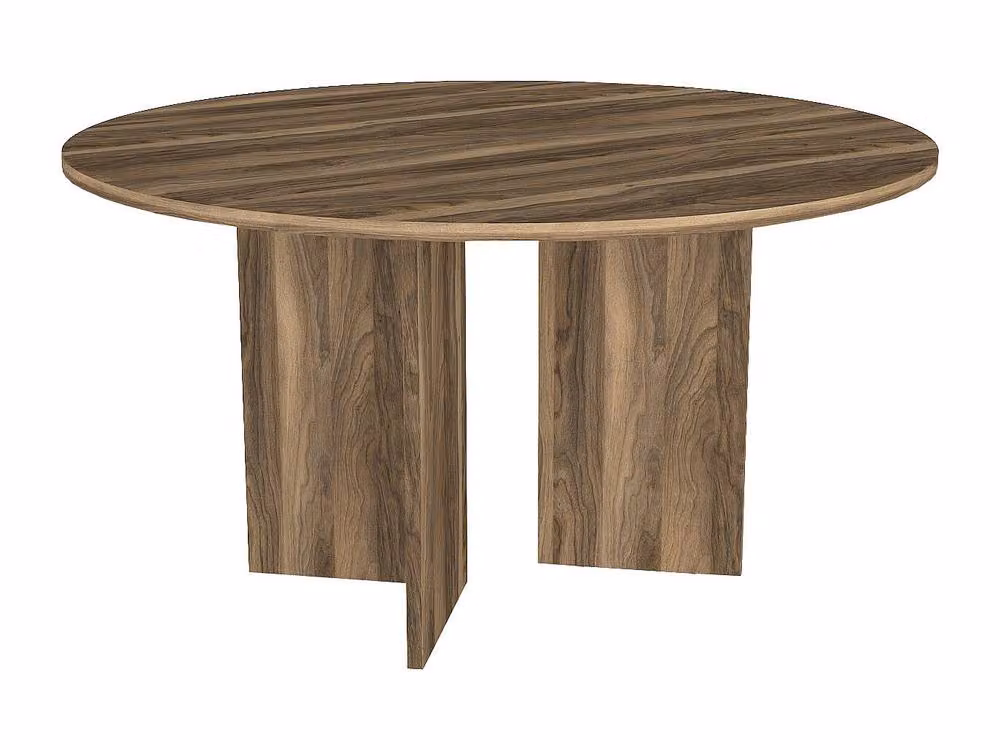 Vente-unique TOPANIA 6-Seater Round Dining Table in Dark Oak Walnut, Diameter: 138 cm, Height: 75 cm – 2