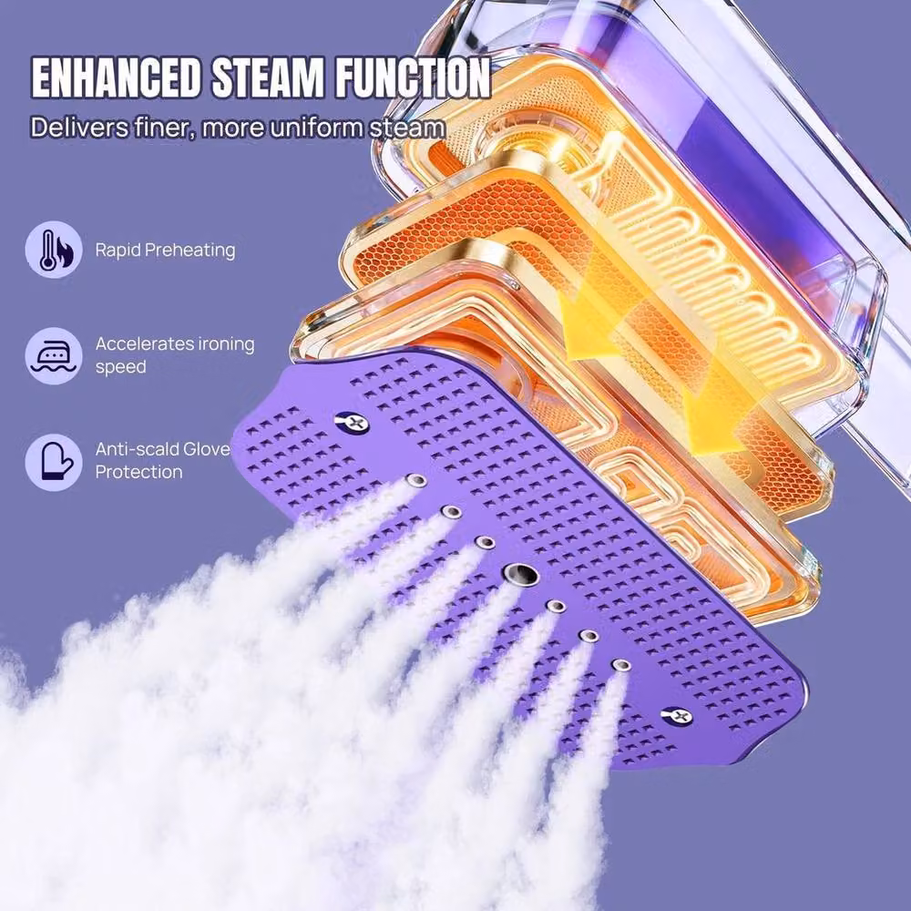 NESTLUNE Handheld Foldable Travel Garment Steamer in Purple, W/D/H: 100 x 15 x 15 cm – 6