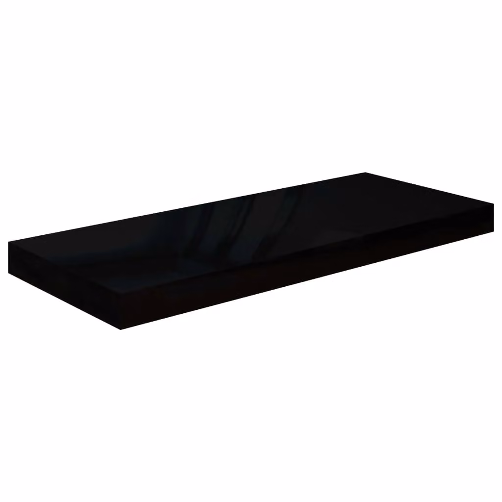Berkfield Home Floating Wall Shelf in High Gloss Black, W: 60 cm, D: 23.5 cm, H: 3.8 cm – 2