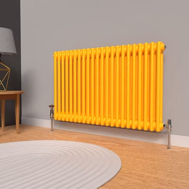 Lux Heat Horizontal Column Radiator in Sunflower Yellow, W/H: 101.0 x 60.0 cm