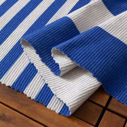 Riva Home Deck Stripe Indoor/Outdoor Striped Washable Weather Resistant Rug, White/Blue, W/D/H: 120 x 170 cm – 5
