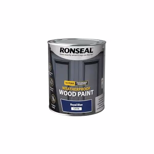 Ronseal Weatherproof Opaque Wood Paint Blue Satin 0.75 l – 1