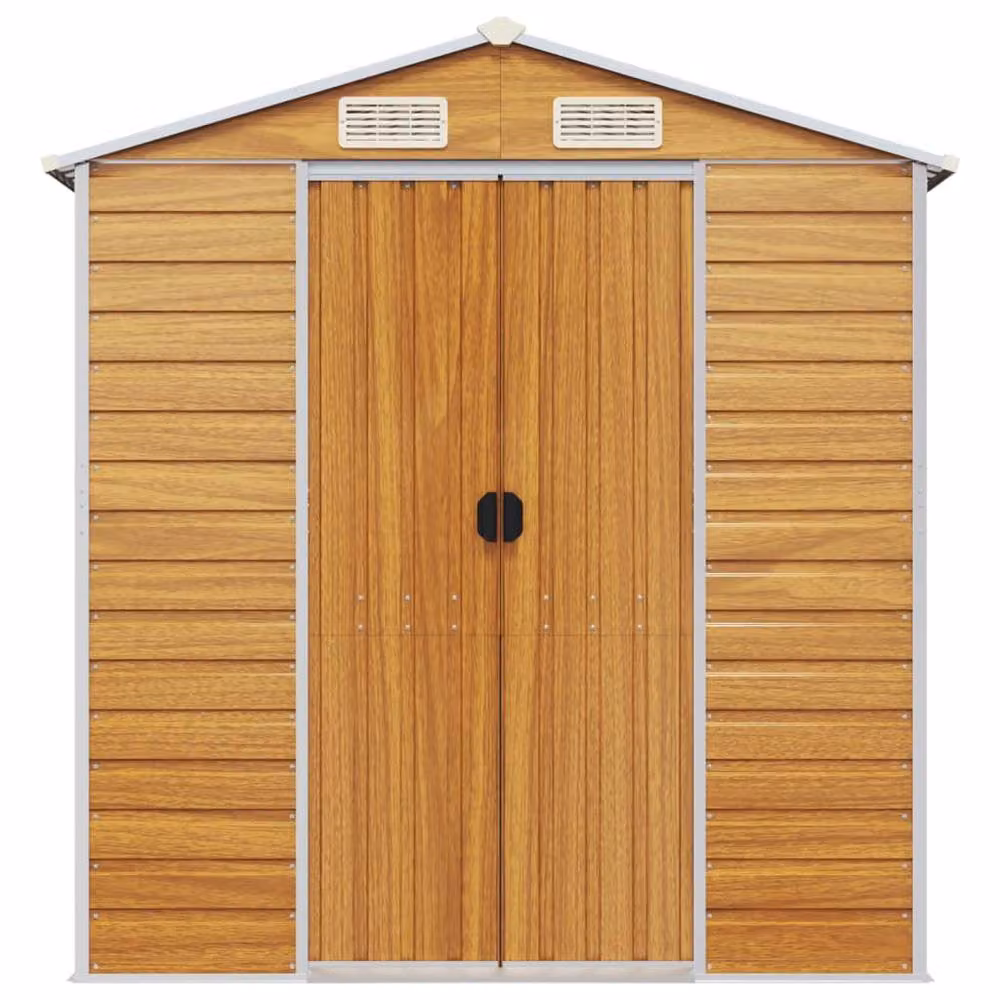 Berkfield Home Garden Shed in Light Brown, Galvanised Steel, W/D/H: 191 x 385 x 198 cm – 3