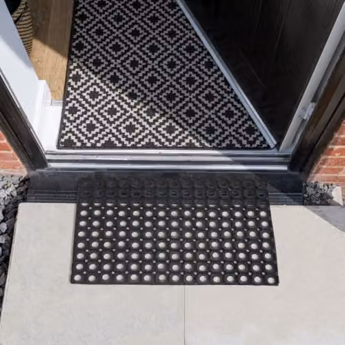 JVL Rondo Rubber Ring Scraper Doormat, Black, W: 40 cm, D: 60 cm – 7