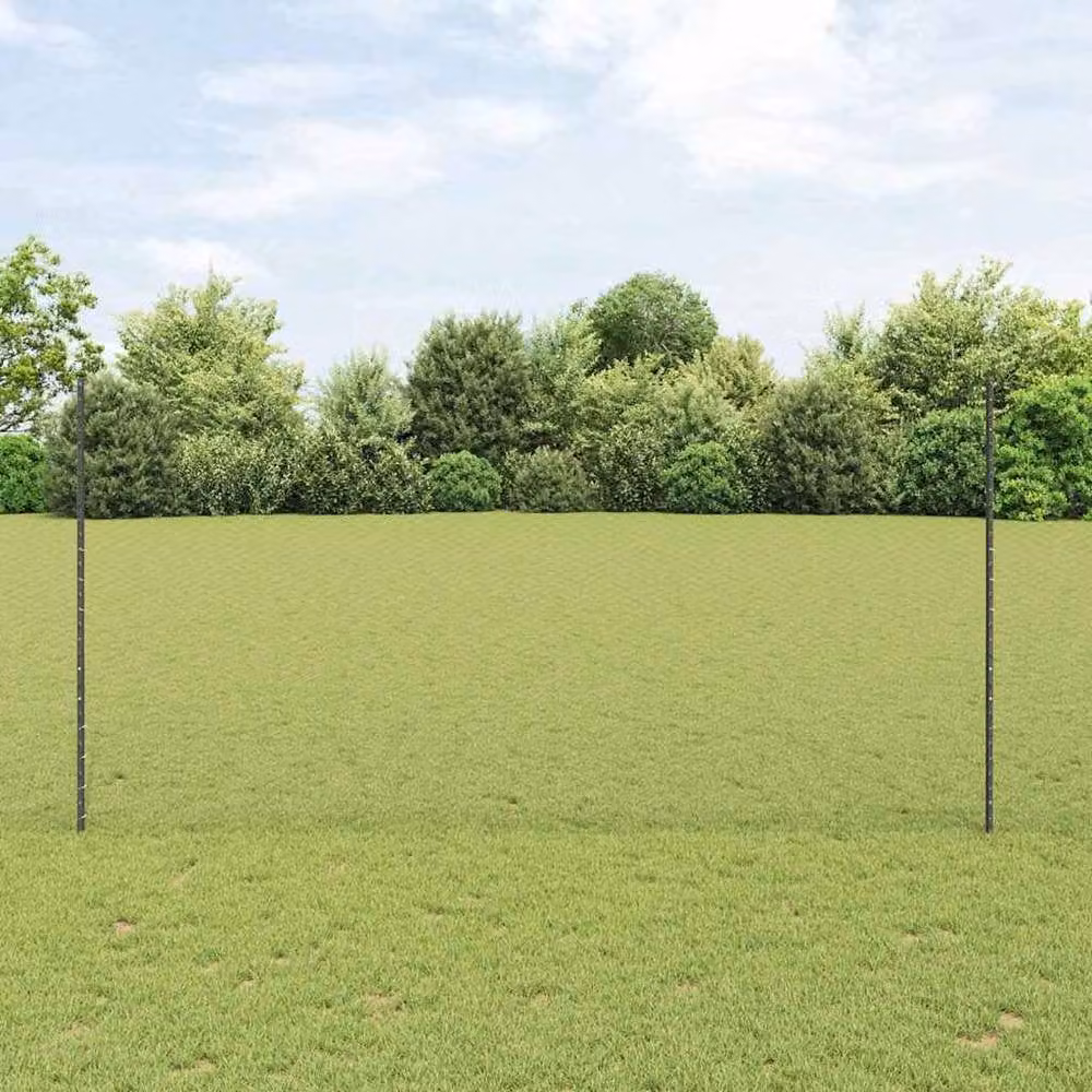 Berkfield Home 22-Piece Grey Steel U-Profile Fence Posts, Height: 160 cm – 2