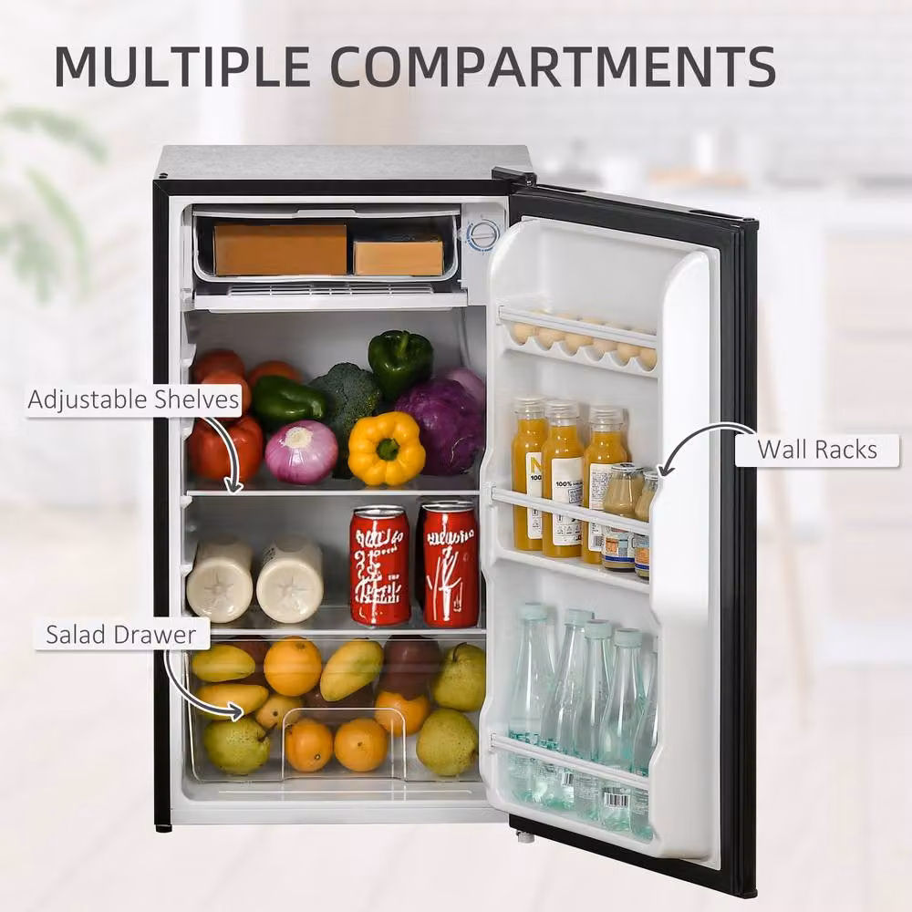 STILVORA Under Counter Fridge Freezer with Chiller Box, 91L, Black – 6