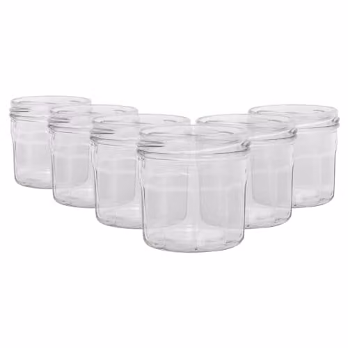 Argon Tableware Glass Jam Jars with Screw Top, Transparent, 130ml, Pack of 6 – 1