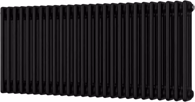 Alpha Black 3 Column Radiator, H: 117.7 cm, W: 50 cm