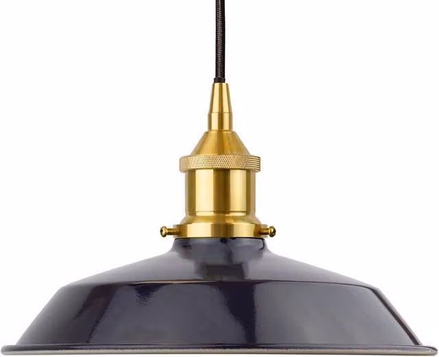 SE Home Trinity Small Metal Pendant Light in Blue and Polished Brass